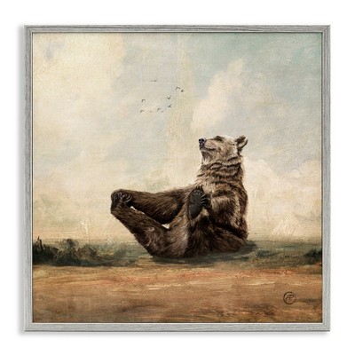 Stupell Industries Bear Holding Paws Watching Sunset, 12" x 12"