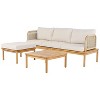 Sapphtopaz Outdoor Patio Furniture Set Wood Patio Chairs Sectional Sofa Set with Cushions and Coffee Table for Backyard, Garden - 4 of 4