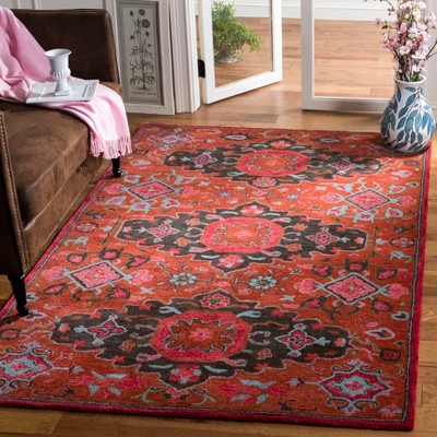 Handmade Blue Round Tufted Wool Rug, 36-inch