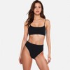 Anna-Kaci Swim Women's Ribbed Bikini Set with Scoop Neck Bralette and High Cut Bottoms - 4 of 4