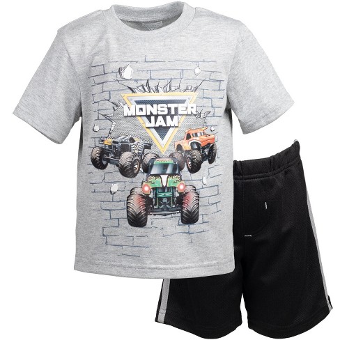 Monster Jam Boys' Grave Digger Monster Truck Shirt And Pants Pajama Set :  Target