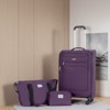 SEVOBAL Luggage Softshell Suitcase Set with Dual Spinner Wheels Alloy Zipper and Travel Bag for Easy Travel, Purple, 21.23"*13.58"*8.34" - 2 of 4