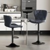 Dexmalle Modern Faux Leather Upholstered Swivel Bar Stools,Grey - 3 of 4