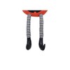Gallerie II Dangle Leg Orange Pumpkin Face With Witch Hat Halloween Figurine - 3 of 4