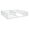 Grungis Double Twin Size Floor Bed for Kids with Fence,Modern Toddler Bed with Guardrails,Montessori Bed for Bedroom - 4 of 4