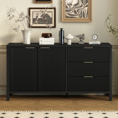 Minimalist Sideboard Buffet Cabinets with Doors and Drawers, Kitchen Storage Sideboard,Storage Cabinet for Entryway or Living Room-Maison Boucle