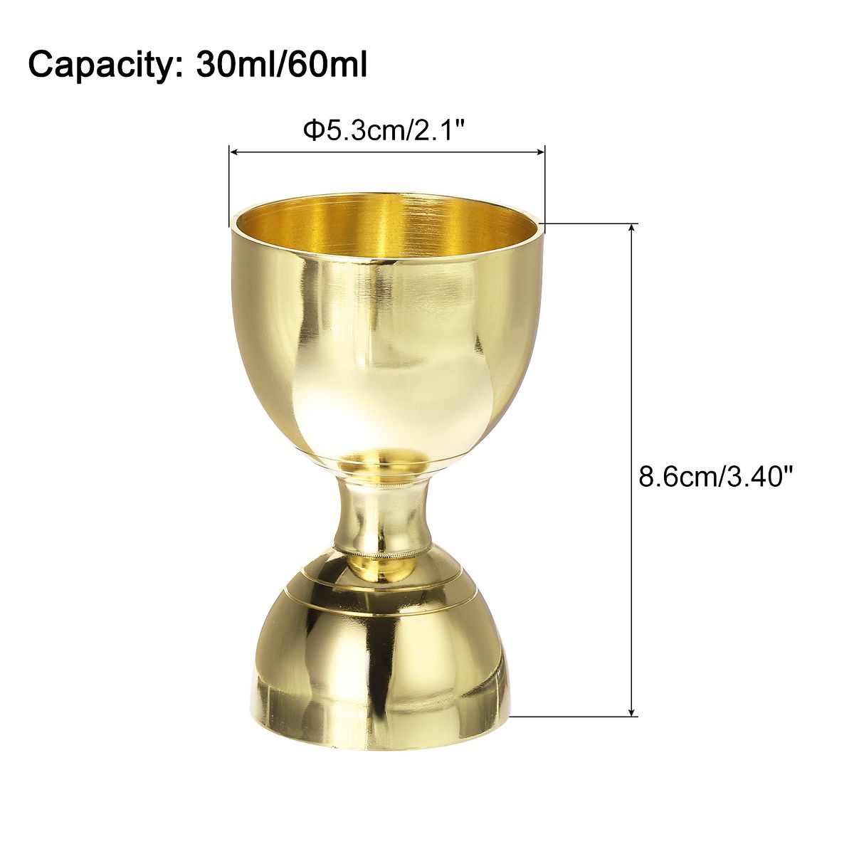 Unique Bargains Home Use Stainless Steel Cocktail Jigger with Measurements - thumbnail 2