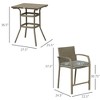 Aghana Digitals 3-Piece Outdoor Grey Rattan Bar Set: Weather-Resistant Table with Wood Composite - 3 of 4