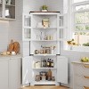 Tall Farmhouse Corner Cabinet with Glass Door & Adjustable Shelves, Space-Saving Storage for Kitchen or Bathroom - 3 of 4