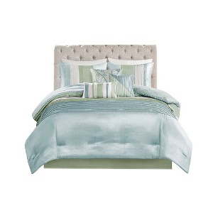 Gracie Mills Nixon 7-Piece Contemporary Striped Comforter Set - 1 of 4