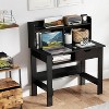 Costway Computer Desk with Power Outlets and USB Ports & Type-C Hutch Open Shelf Drawer Black/White - 2 of 4