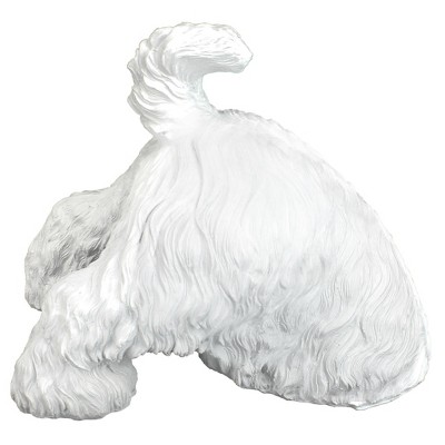 White Resin Highland Terrier Digging Dog Statue