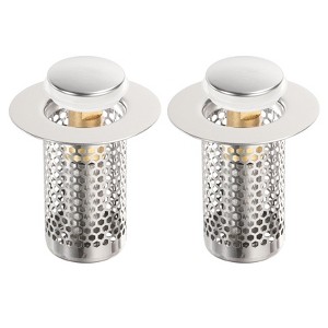 Unique Bargains Removable Rust-proof Stainless Steel Hair Bathroom Sink Drain Strainer - 1 of 3