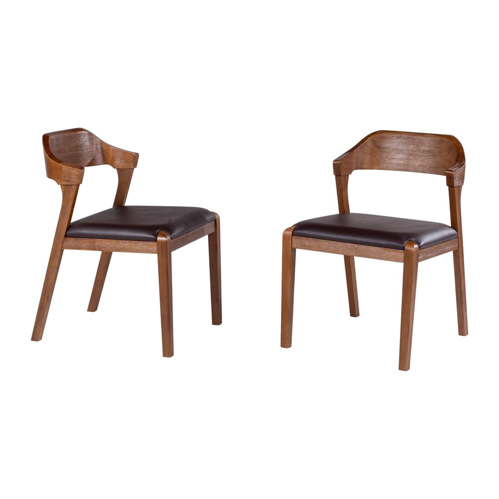 Photos - Dining Table Set of 2 Rasmus Dining Side Chairs Brown/Chestnut - Boraam