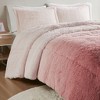 Sapphtopaz Long Fur Ombre Pattern Design Comforter Set, Bedding Set Reversible Quilt Set,1 Comforter and Standard Shams, Machine Washable - 2 of 4