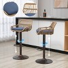 Modern Adjustable Swivel Bar Stools Set of 2, Counter Height Chairs with Linen Upholstery for Kitchen Dining Room-3irtyhousy - 2 of 4