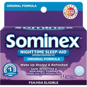 Sominex Original Formula Nighttime sleep-aid tablets 32 Ct - 1 of 4