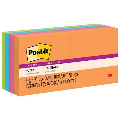 Post-it Pads in Rio de Janeiro Colors 2 x 2 90-Sheet 8/Pack 6228SSAU