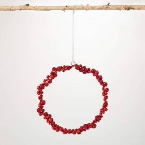 Large Red Jingle Bells Wreath Red 11.5"H Metal - 1 of 2