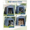 Portable Outdoor Storage Shed with Roll-Up Zipper Door and Versatile Windows,Heavy-Duty Waterproof Garage for Motorcycles,Bikes,Firewood&Garden Tools - 3 of 4