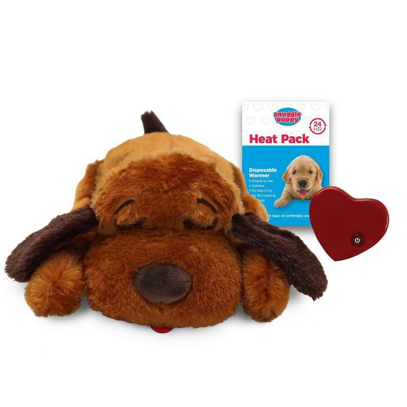 Snuggle Puppy Heartbeat Stuffed Toy - Brown Mutt, 1 of 5