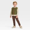 Toddler Boys' Quilted Zip-Up Sweater - Cat & Jack™ Olive Green - 3 of 3