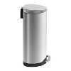 Honey-Can-Do 40L Semi Round Step Trash Can: Steel, Pedal-Operated Lid, Indoor, Silver, 26.4" Height, 15.5" Depth - 2 of 4