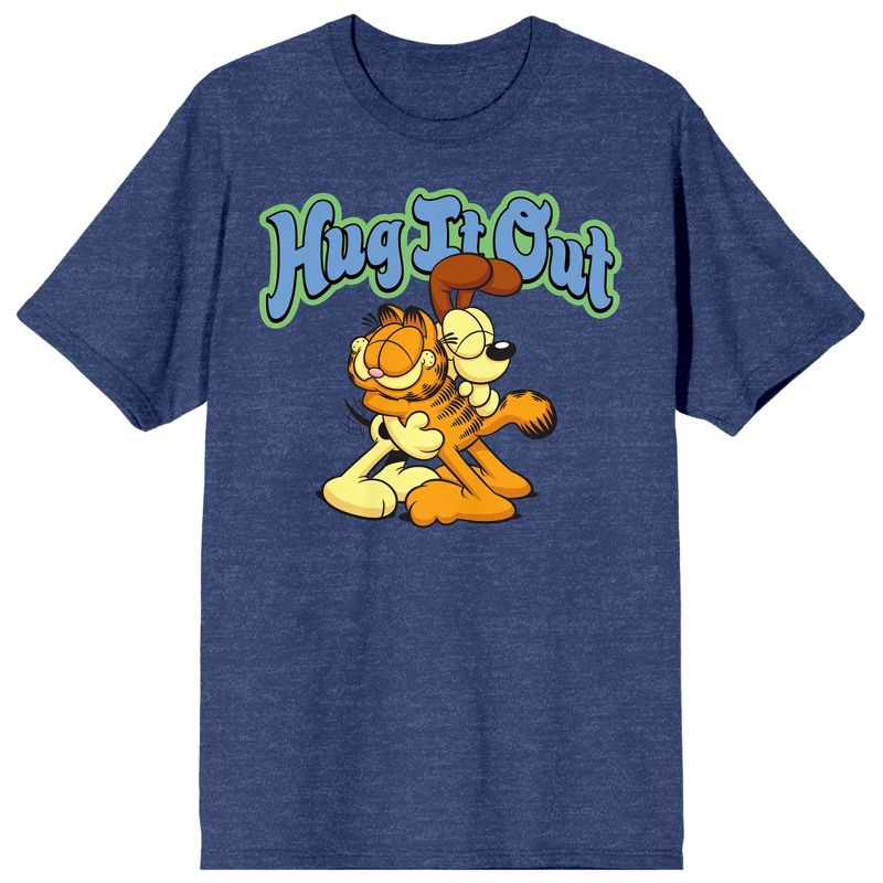 Garfield Hug It Out Crew Neck Short Sleeve Navy Women's T-shirt, 1 of 4