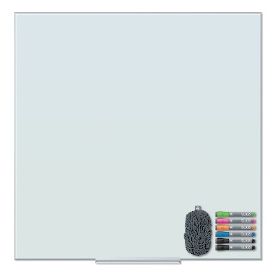 U Brands Floating Glass Dry Erase Board 36 x 36 White 3976U00-01