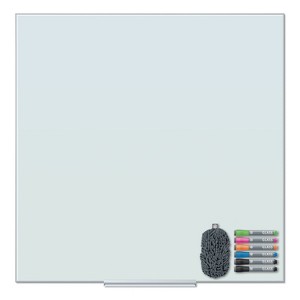 U Brands Floating Glass Dry Erase Board 36 x 36 White 3976U00-01 - 1 of 4