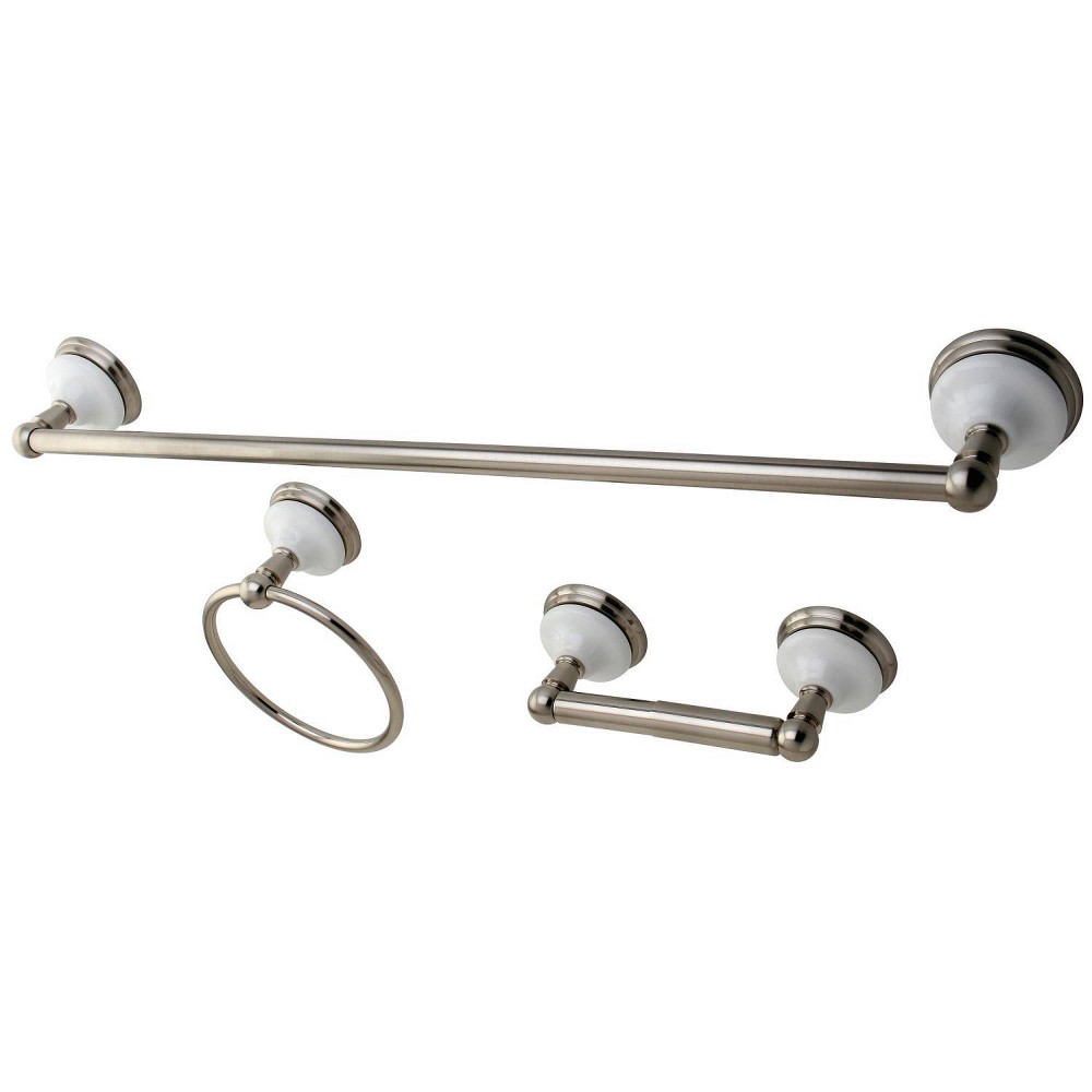 Photos - Other sanitary accessories Kingston Brass 3pc Victorian Towel Bar Bathroom Hardware Set Brushed Nickel - Kingston Br 