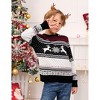 Coolmee Kids Family Christmas Sweater Crew Neck Reindeer Snowflakes Knitted Pullover - 3 of 4