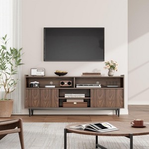 TV Stand for TVs, Boho Entertainment Center with Storage Cabinets - 1 of 4