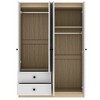 ORRD 4 Door Wardrobe Closet with Drawers,Shelf and Hanging Rod,White - 4 of 4