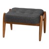 Jeanine Fabric and Wood Ottoman Footstool Dark Gray/Walnut Brown - Baxton Studio: Japandi Inspired, Rubberwood Frame, Button-Tufted - 2 of 4