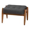 Jeanine Fabric and Wood Ottoman Footstool Dark Gray/Walnut Brown - Baxton Studio: Japandi Inspired, Rubberwood Frame, Button-Tufted - image 2 of 4