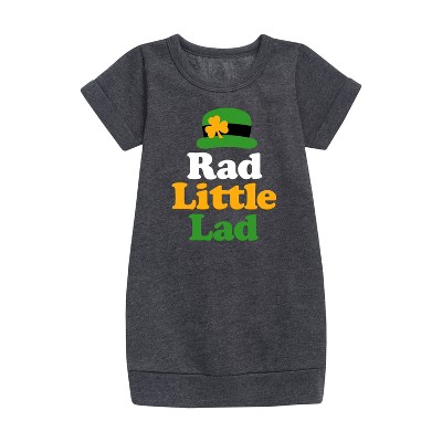 - Instant Message - St. Patrick's Day Rad Little Lad Graphic Short Sleeve Fleece Dress