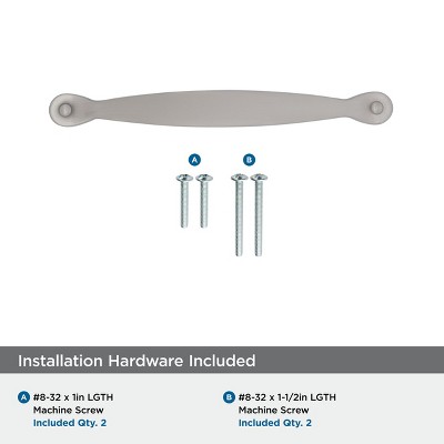 Satin Nickel 3-3/4 Inch Center to Center Cabinet Pull