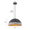 LLHZSY Industrial Hammered Dome Pendant Ceiling Light Fixture for Kitchen Island Dining Room - Antique Black and White - 15 7/10 W x 8 1/2"H - 3 of 4
