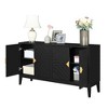Ridstar 60 in. W 4-Door Storage Cabinet with Gold Handles & Adjustable Shelf For Living Room & Dining Room-Black - 2 of 4