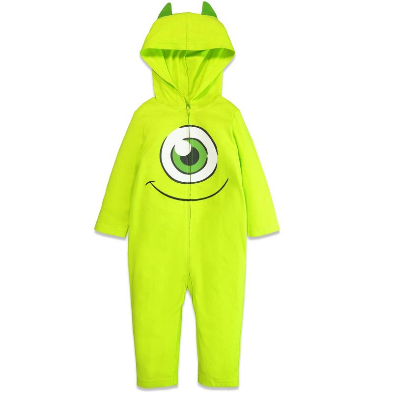 Disney Pixar Monsters Inc. Mike Baby Zip Up Cosplay Coverall Newborn to Infant , 1 of 8