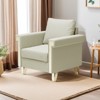 TiramisuBest Charcoal Fabric Club Chair,Contemporary Armchair with Waterfall Back & Rubberwood Legs - 3 of 4