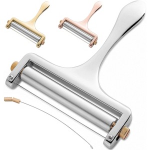 Bellemain Stainless Steel Wire Cheese Slicer Adjustable Thickness Cutter for Blocks & Curler (Silver) - 1 of 4