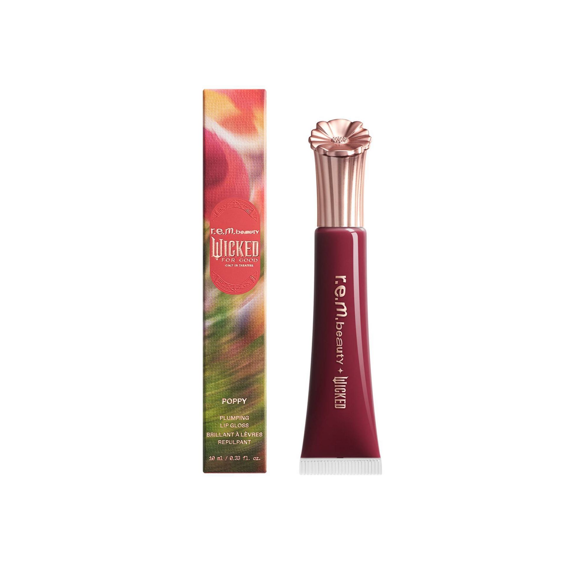 r.e.m. beauty Wicked For Good Poppy Plumping Lip Gloss Plum Petals - 0.34 fl oz - Ulta Beauty