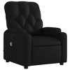 vidaXL Massage Recliner Chair - Black Faux Leather, 6-Point Vibration Massage, Adjustable 135 Degrees, Cup Holders, Side Pocket - 3 of 4