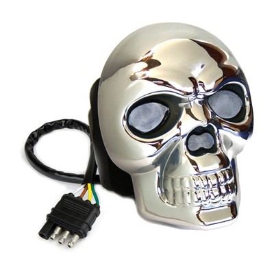 Reese Towpower 86523 1.25-Inch to 2-Inch Receiver Lighted Sinister 3D Skull LED Hitch Light Cover, Chrome