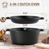SEVOBAL Pots and Pans, 6.5-Quart Cast Iron Dutch Oven with Multi-Purpose Lid for Versatile Indoor and Outdoor Cooking Applications, Black, - 4 of 4