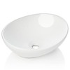 Miligore 16" x 13" Oval White Ceramic Above Counter Bathroom Vessel Sink - 3 of 4