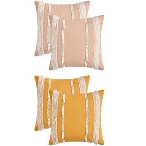 REGALWOVEN 4 Pcs Boho Modern Striped Decorative Throw Pillow Cover for Living Room Bed Sofa - 1 of 4