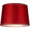 Springcrest Sydnee Satin Red Medium Drum Lamp Shade 14" Top x 16" Bottom x 11" Slant x 11" High (Spider) Replacement with Harp and Finial - 3 of 4
